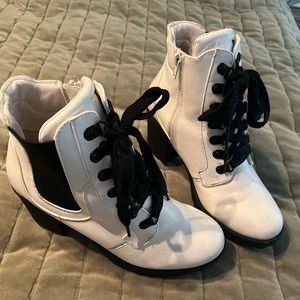MIA White High Heel Booties